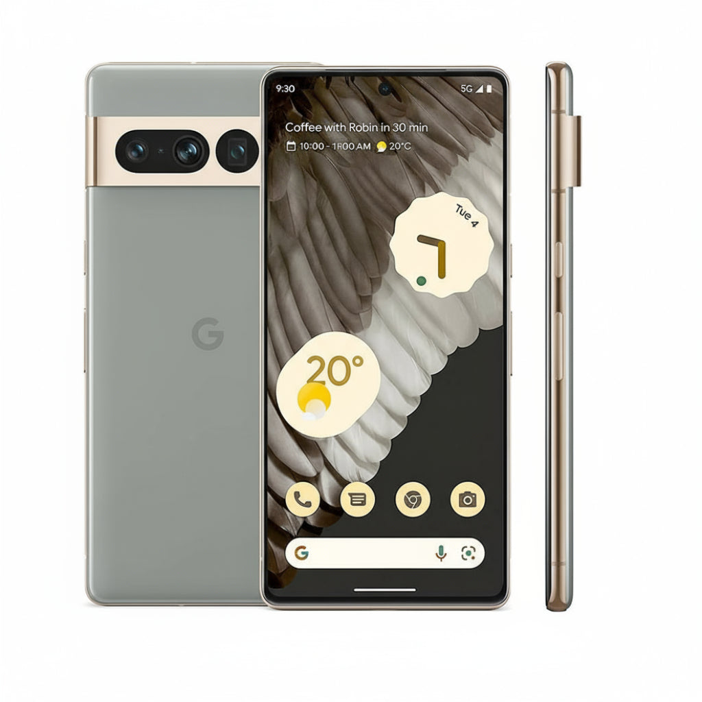 Smartphone displaying a weather app with a stylized bird design on the screen.